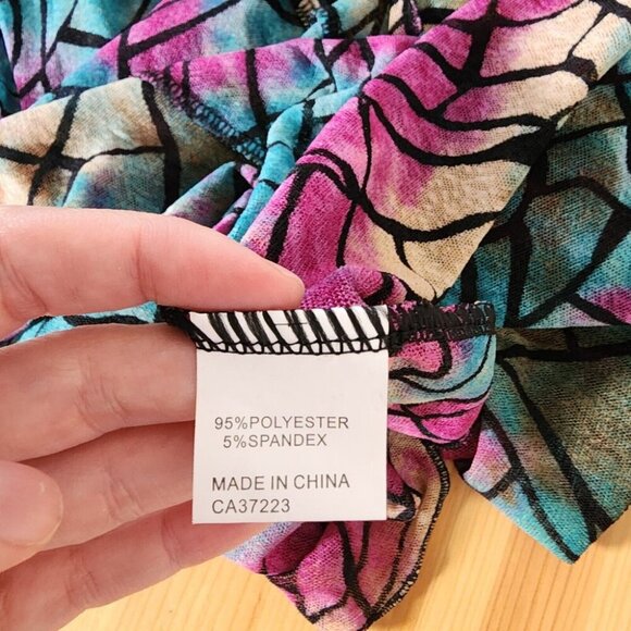 Women's Top Purple Mesh Open Duster Cardigan Mermaid Whmisical Purple Blue S - Picture 7 of 9